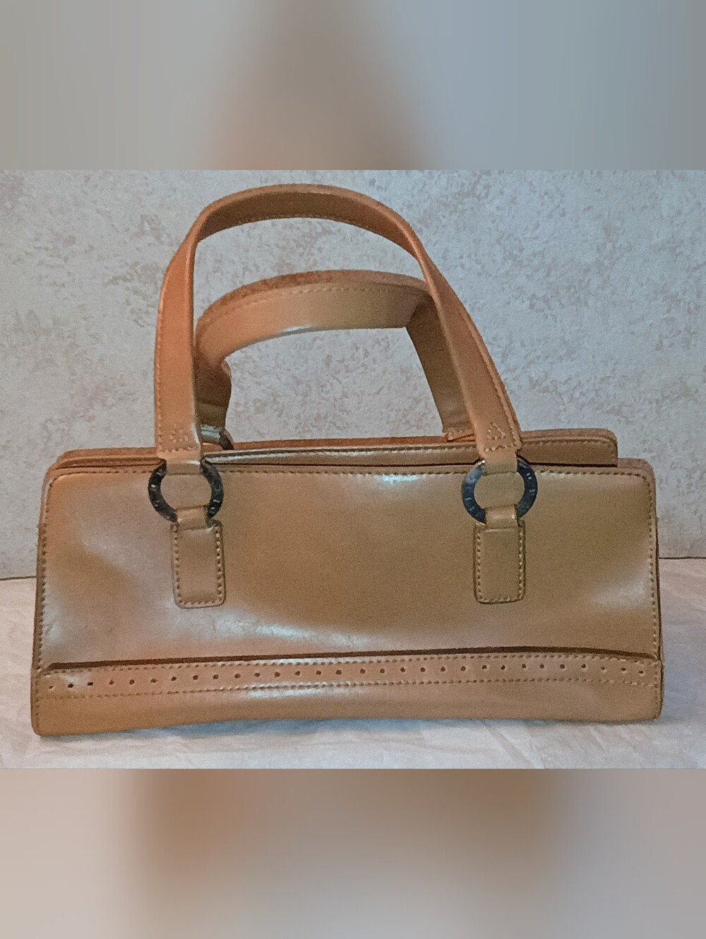 Tommy Hilfiger Tan Structured Satchel